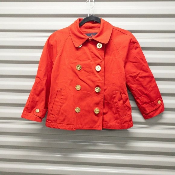 Lauren Polo Pea Coat Jacket Petite Large Button Collared Cropped - Picture 1 of 6